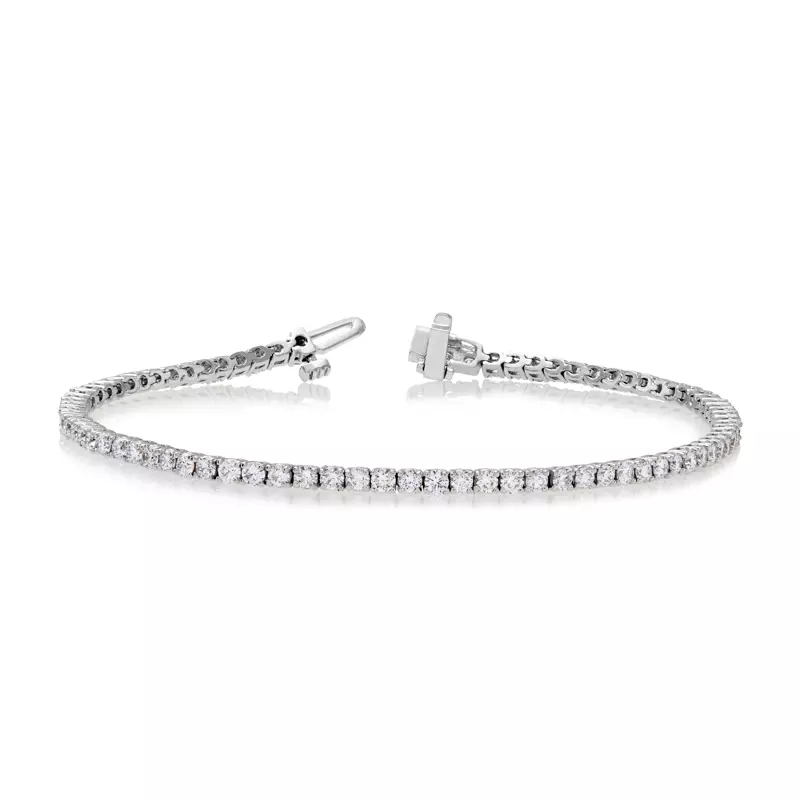 14K White Gold Four-Prong Diamond Tennis Bracelet (2 1/2 ct tw)